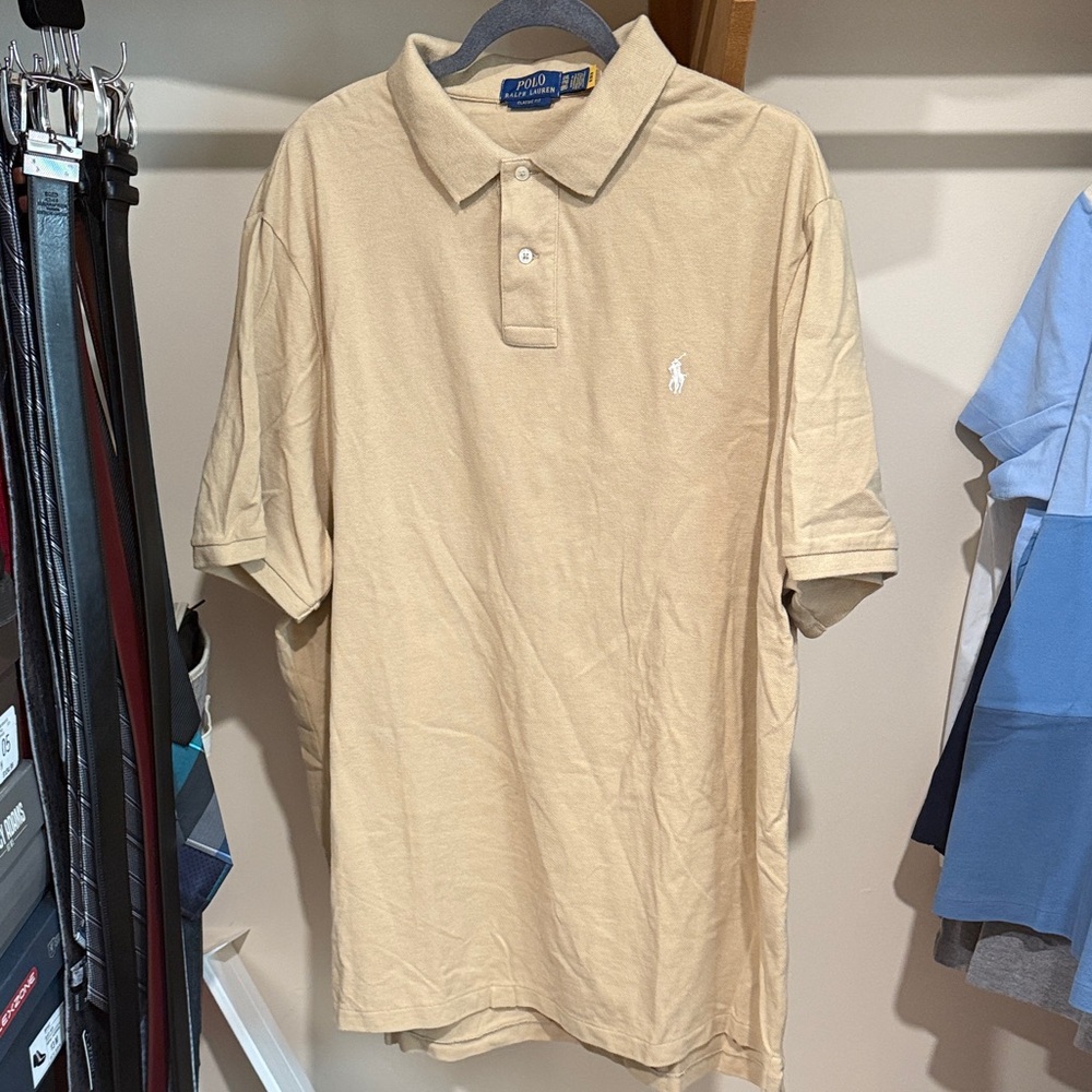 Polo by Ralph Lauren Men's Beige Polo Shirt